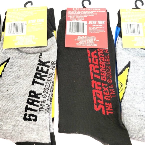 Star Trek Crew Socks Lot Of 4 Kirk Spock Picard Emblem - Picture 9 of 10
